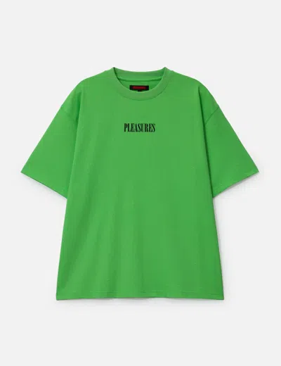 Pleasures Onyx Glitter Oversize Logo Graphic T-shirt In Green