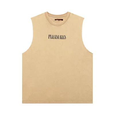 Pre-owned Pleasures Onyx Sleeveless Shirt 'tan' | Men's Size S In Brown