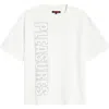Pleasures Outline Embroidered Logo Heavyweight Cotton T-shirt In White