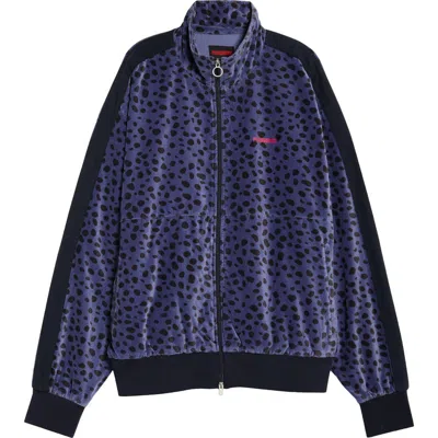 Pleasures Ozone Velour Track Jacket In Blue