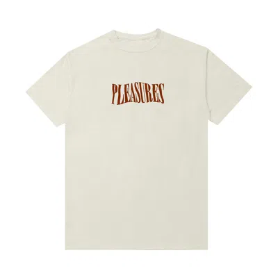 Pre-owned Pleasures Party Logo T-shirt 'cream' | Men's Size Xl In White