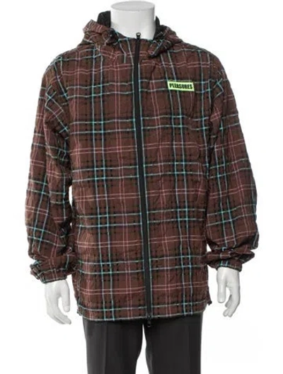 Pre-owned Pleasures Plaid Print Jacket In Brown