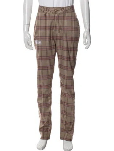 Pre-owned Pleasures Plaid Print Pants In Neutral