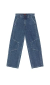 Pleasures Position Baggy Fit Wide Leg Jeans In Blue