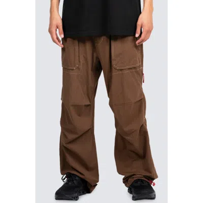 Pleasures Public Parachute Utility Pants In Brown