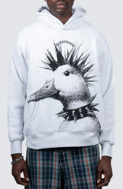 Pleasures Punk Duck Graphic Hoodie In Heather Grey