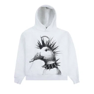 Pre-owned Pleasures Punk Duck Hoodie 'grey/black' In Gray