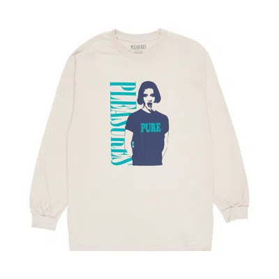 Pre-owned Pleasures Pure Long-sleeve T-shirt 'sand' | Cream | Men's Size S In White