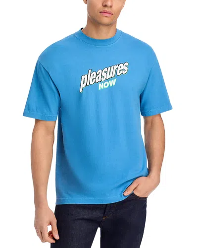 Pleasures Quench Graphic Logo Tee In Blue