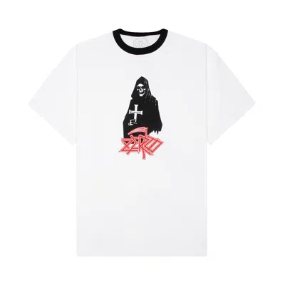 Pre-owned Pleasures Reaper Ringer T-shirt 'white' | Men's Size Xl