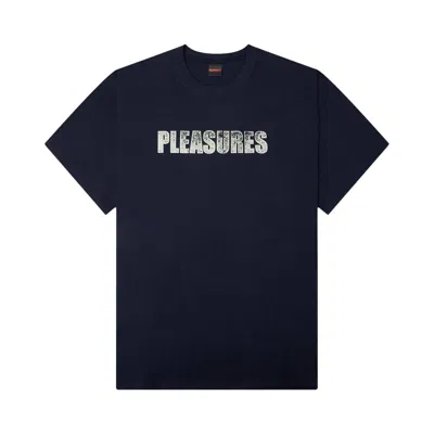 Pre-owned Pleasures Recluse T-shirt 'navy' | Blue | Men's Size S