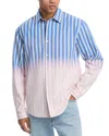 Pleasures Regular Fit Ombre Button Front Shirt In Blue