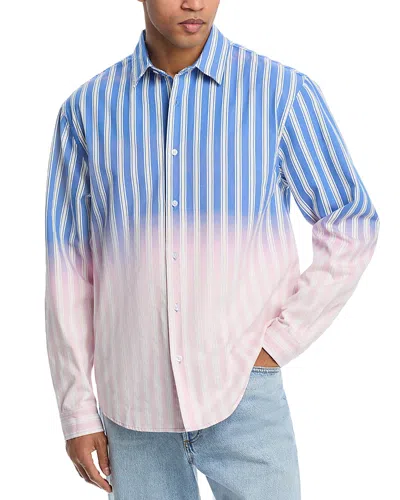 Pleasures Regular Fit Ombre Button Front Shirt In Blue