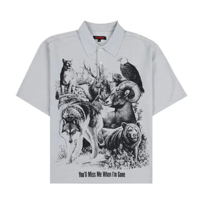 Pre-owned Pleasures Revival Boxy Polo 'steel' | Grey | Men's Size M In Gray