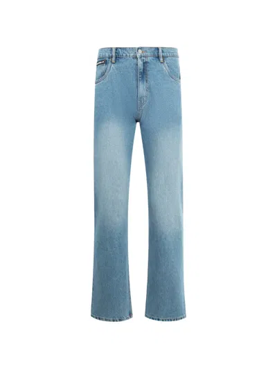 Pleasures Rotten Skull-embroidered Jeans In Blue