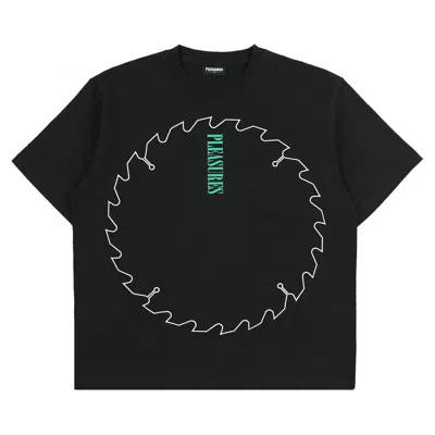 Pre-owned Pleasures Saw Heavyweight T-shirt 'black'