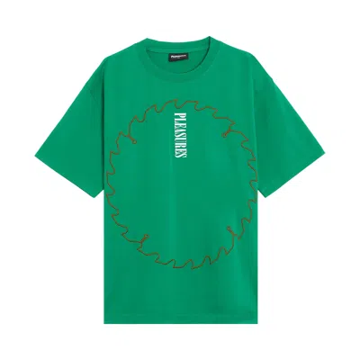 Pre-owned Pleasures Saw Heavyweight T-shirt 'green'