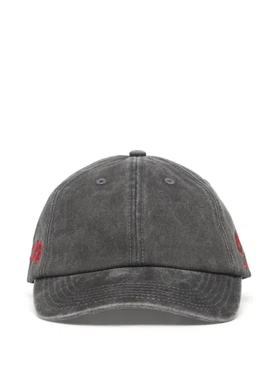 Pleasures Scrawl Embroidered Cap In Gray