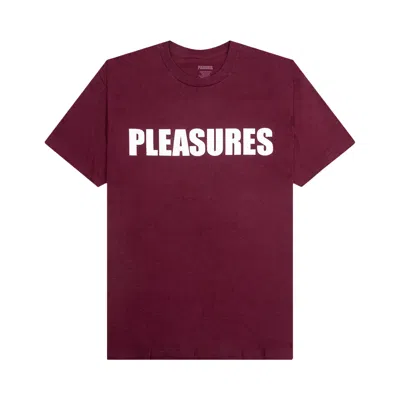 Pre-owned Pleasures Security T-shirt 'burgundy' In Red