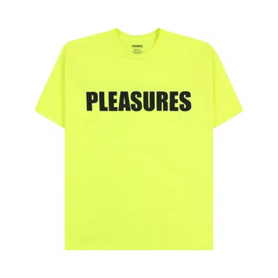 Pre-owned Pleasures Security T-shirt 'safety Green' | Men's Size L