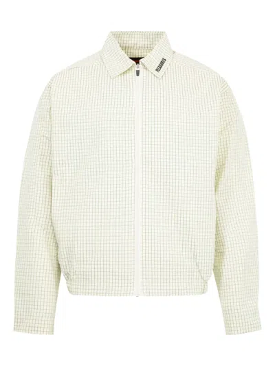 Pleasures Shifty Check-patterned Zip-up Jacket In Green