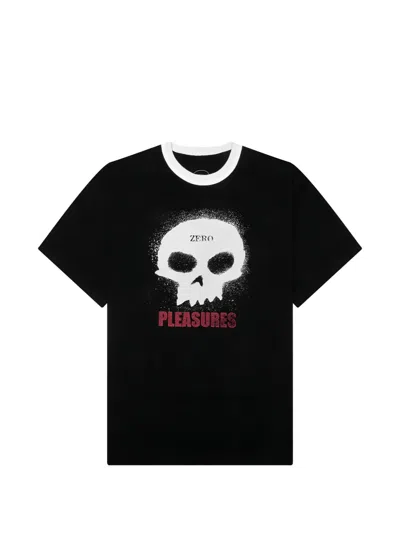 Pleasures Single Skull Heavyweight Cotton Jersey Ringer Graphic T-shirt In Black