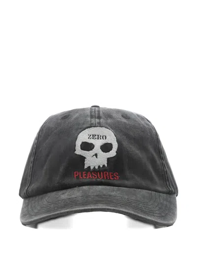Pleasures Skull Embroidered Baseball Cap In Gray