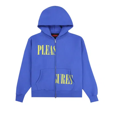 Pre-owned Pleasures Split Zip Hoodie 'blue' | Men's Size L