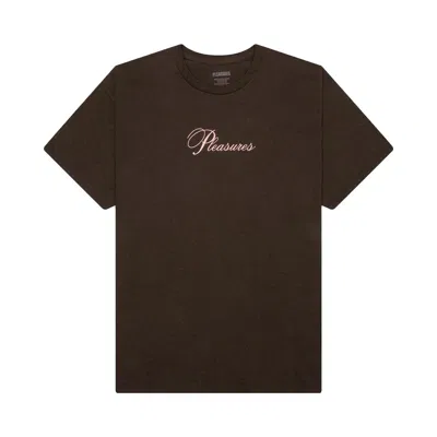 Pre-owned Pleasures Stack T-shirt 'brown'
