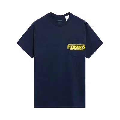 Pre-owned Pleasures Staff Pocket T-shirt 'navy' | Blue | Men's Size L