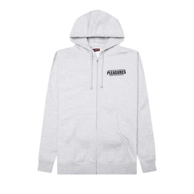 Pre-owned Pleasures Staff Zip Hoodie 'heather Grey'