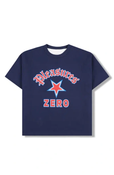 Pleasures Stars Graphic Print Reversible T-shirt In Blue