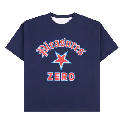 Pre-owned Pleasures Stars Reversible T-shirt 'navy' | Blue | Men's Size S