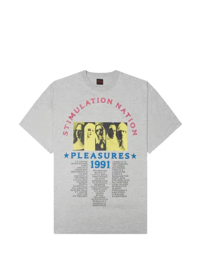 Pleasures Stimulation Graphic T-shirt In Gray