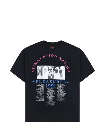 Pleasures Stimulation Graphic-print T-shirt In Black
