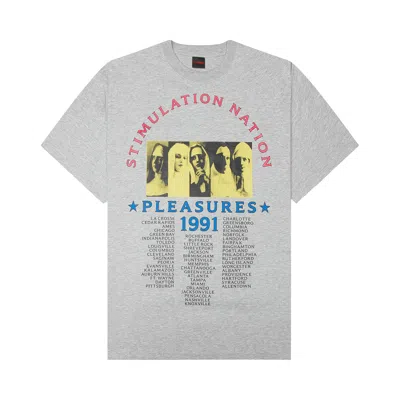 Pre-owned Pleasures Stimulation T-shirt 'heather' | Grey | Men's Size Xl In Gray