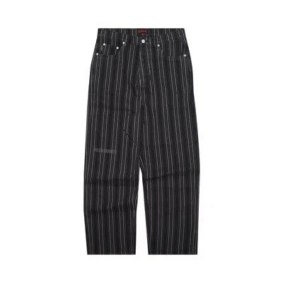 Pre-owned Pleasures Stripe Formula Baggy Pants 'black' | Men's Size 28