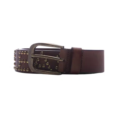Pre-owned Pleasures Studded Belt 'brown' | Men's Size L/xl