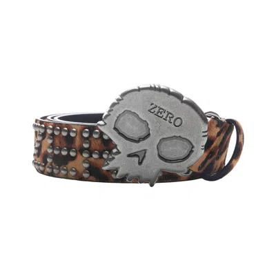 Pre-owned Pleasures Studded Belt 'leopard' | Brown | Men's Size S/m