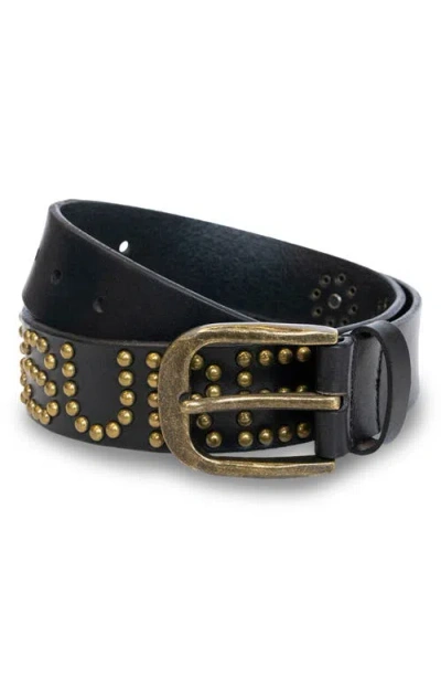 Pleasures Studded Leather Belt In Black