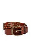 Pleasures 스터드 레더 벨트 In Brown