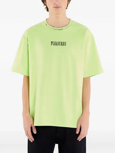 Pleasures Text Detail T-shirt In Green