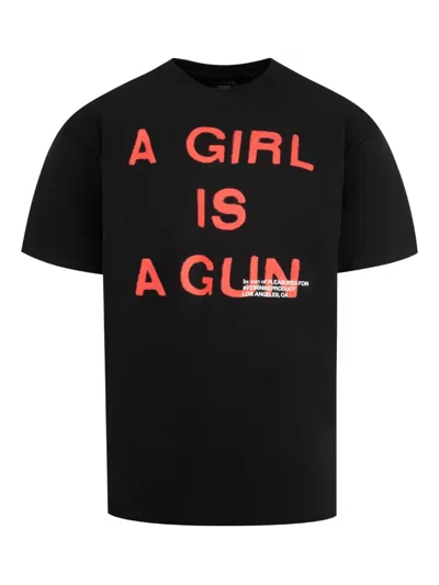 Pleasures Text Graphic T-shirt In Black