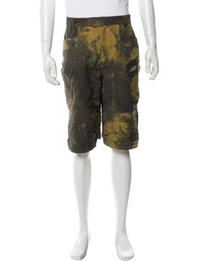 Pre-owned Pleasures Tie-dye Print Cargo Shorts In Green