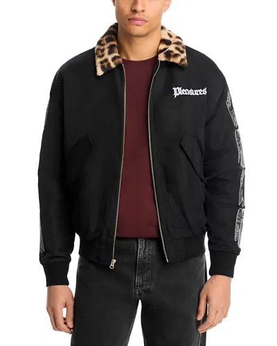 Pleasures Town Polo Jacket With Contrast Collar In Animal Print