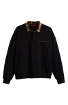 Pleasures Town Polo Sweatshirt In Black