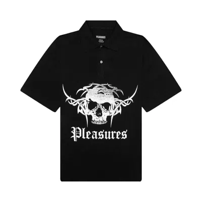 Pre-owned Pleasures Tradition Polo Shirt 'black' | Men's Size L
