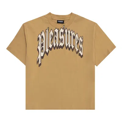 Pre-owned Pleasures Twitch Heavyweight T-shirt 'khaki' | Tan | Men's Size Xxl In Brown