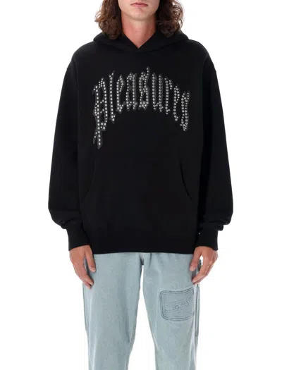 Pleasures Twitched Studded Hoodie In Black