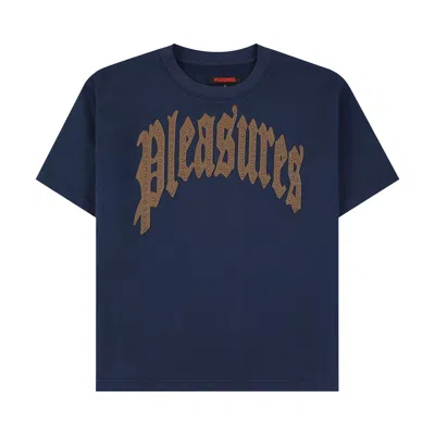 Pre-owned Pleasures Twitch Studded Short-sleeve Crew 'blue' | Men's Size M